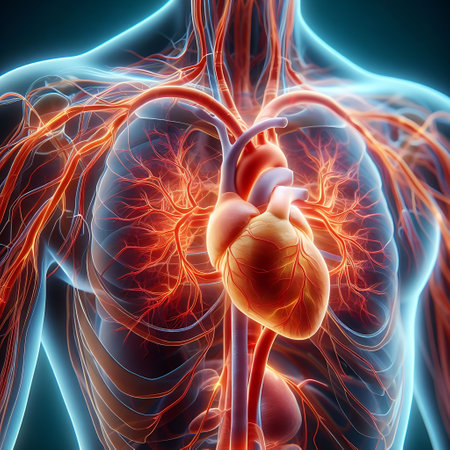 Human Heart Anatomy For Medical Concept 3D Illustration Design.の素材
