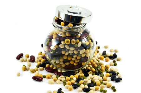 Nuts in a bottleの写真素材