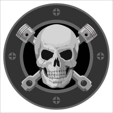 motorcycle Skull Emblemのイラスト素材