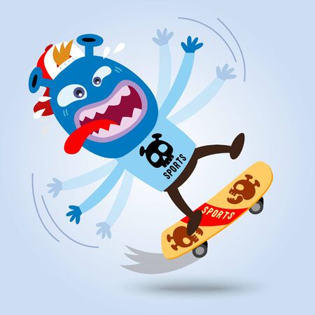 skater monster .monster vector graphicのイラスト素材