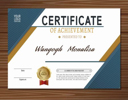 blue certificate template. vectorのイラスト素材