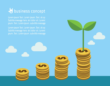 Business stock growth concept with graph growing inside transparent piggy bank. flat design concept for web banners. vector illustration brochure.icon infographics.のイラスト素材