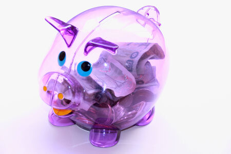 piggy bank on a white Backgroundの写真素材