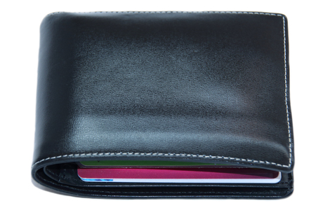 Black wallet on a white background