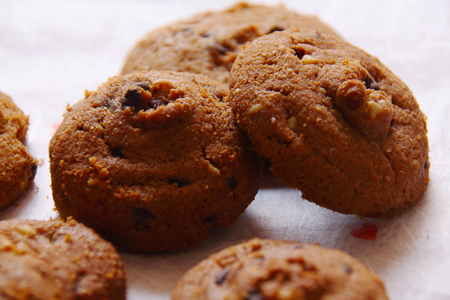 Cookies close up  on the floorの写真素材