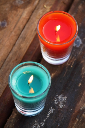 Colorful sweet scent candle in Thailandの写真素材