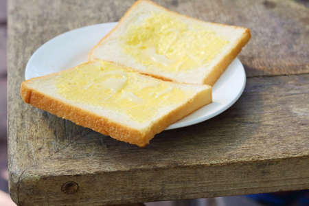 toast on the wooden table