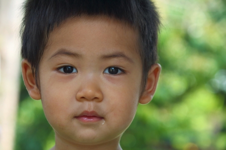 Portrait asian boy close upの写真素材