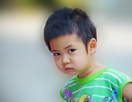 Portrait asian boy close upの写真素材