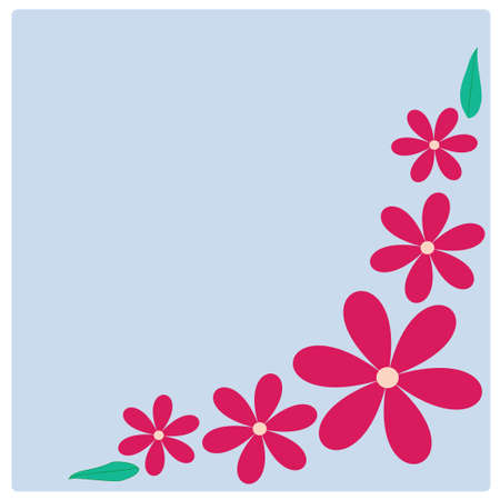 Illustration flowers on blue backgroundのイラスト素材