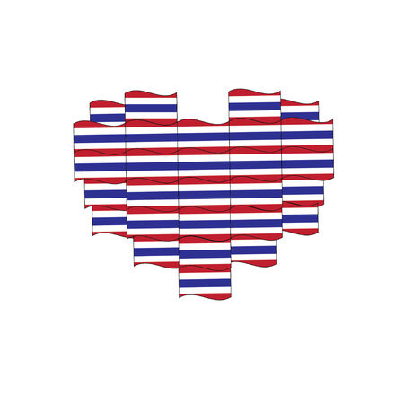 vector Heart shaped flag of Thailandのイラスト素材