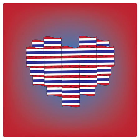 vector Heart shaped flag of Thailandのイラスト素材