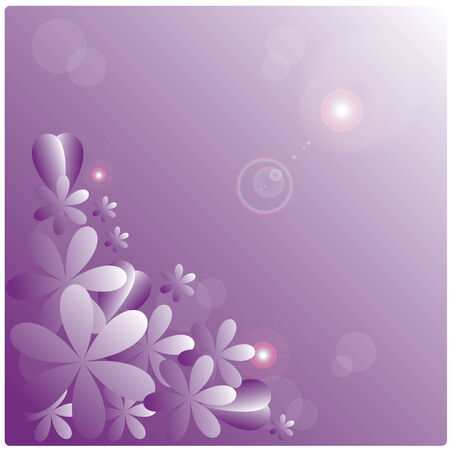 vector purple flowers on purple backgroundのイラスト素材