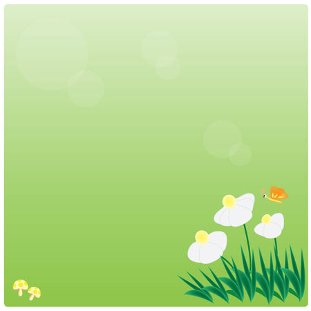 vector white flowers in naturalのイラスト素材