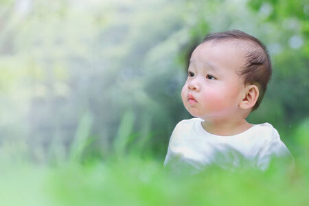 asian baby in the park