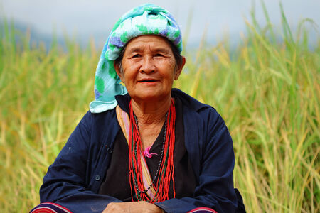 Chiang Mai, Thailand - October 18: Peace Karen in the watershed The Tenasserim Mountains Borders Thailand - Burma, at the Ban Mae Klang Luang in Chiang Mai, Thailand on October 18, 2014のeditorial素材