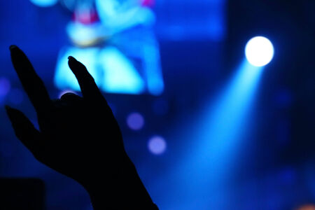 hand symbol for love in concert.の写真素材