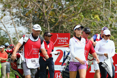 PATTAYA, THAILAND - March 2: Sandra Gal of Germany plays the shot during four of the 2015 LPGA Thailand at Siam Country Club in Chonburi, Thailand on March 2, 2015.のeditorial素材