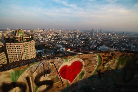 Bangkok skyline, Evening in Bangkok, Thailandのeditorial素材