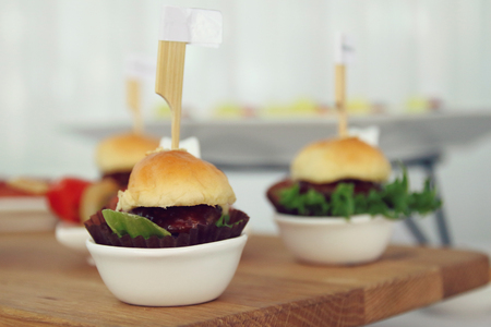 hamburger in cup, vintage toneの写真素材