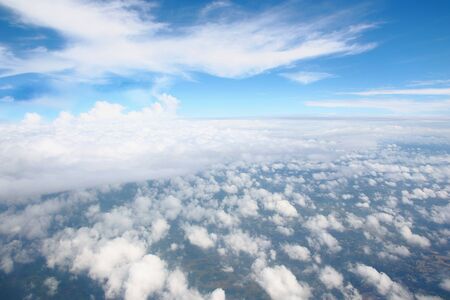 Clouds and sky, View on plane