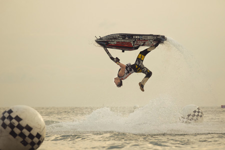 Chon Buri, Thailand - December 6, 2015: Competition Jetski Freestyle, King Cup Thai Airways...