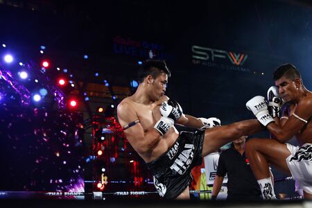 Bangkok, Thailand - December 31, 2015: Thai Boxer in World Muay Thai Fight 2015 King's Cup. Finals...