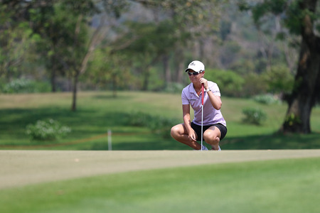PATTAYA, THAILAND - February 27, 2016: Lee Anne Pace of South Africa plays the shot of the 2016 LPGA Thailand at Siam Country Club in Chonburi.のeditorial素材