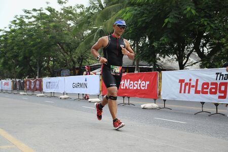 Chonburi, Thailand - February 21, 2016: Bangsaen Triathon Tour Series 2016 event at Bang Saen beach in Chonburi.のeditorial素材