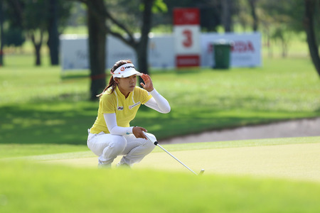 PATTAYA, THAILAND - February 27, 2016:Jenny Shin of USA plays the shot of the 2016 LPGA Thailand at Siam Country Club in Chonburi.のeditorial素材