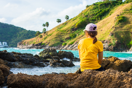 Sunset viewpoint, Promthep Cape Phuket,Thailandの写真素材