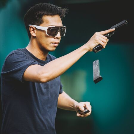 shooting gunの写真素材