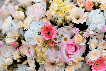 Beautiful flowers background for wedding sceneの写真素材