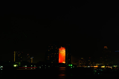 Fireworks at Bangkok. It happy new year, Thailandの写真素材