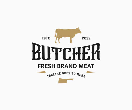 Butchery Logo. Butchery Shop logo design. Farm logoのイラスト素材