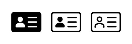 ID card icon. Identification card icon. Id card symbol vector.