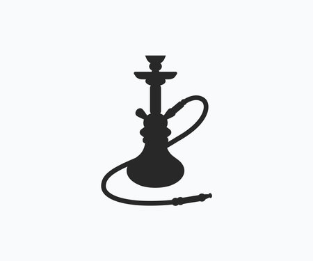 Hookah vector icon logo design. Vintage shisha icon design