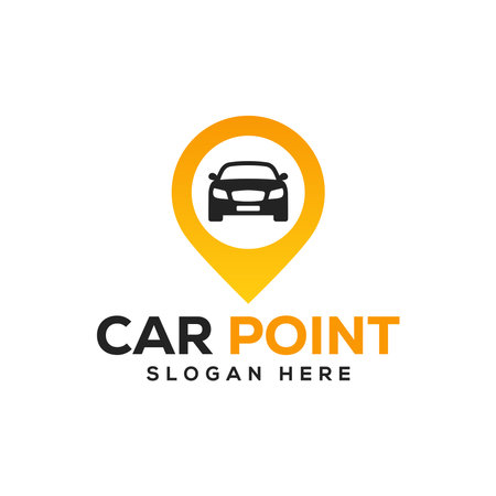 Point car logo design concept. Auto car logo design templateのイラスト素材