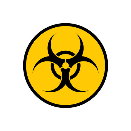 Warning sign of virus. Biohazard sign, Biohazard symbol, Vector illustrationのイラスト素材