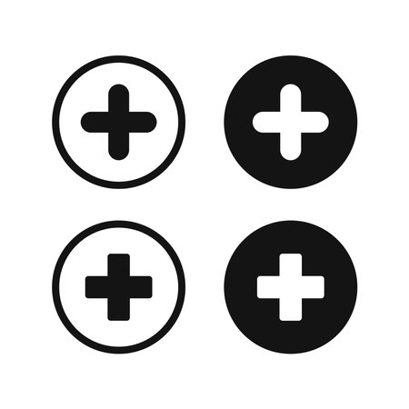 Plus icon vector. Add icon. Addition sign. Medical plus icon. Vector illustrationのイラスト素材