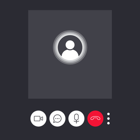 Call screen template. UI, UX, Kit interface. Call screen smartphoneのイラスト素材