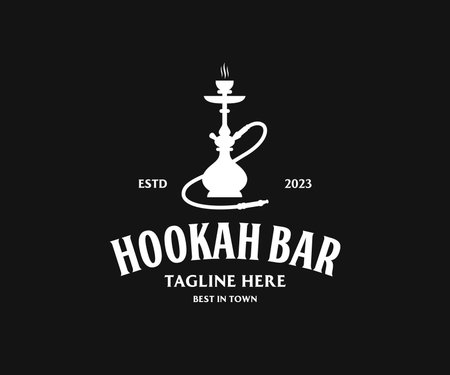 Hookah Lounge logo. Shisha smoking logo design vector template