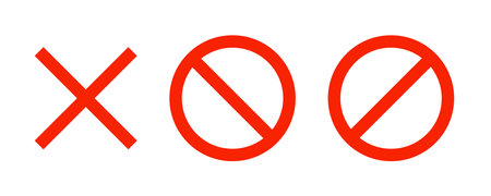 Cross mark icon. Stop mark icon set. Crossed and forbidden sign. Restrict entry ban prohibition and delete symbol. Vector illustrationのイラスト素材