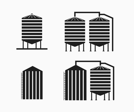 Silos storage icon, Granary Icon, and Silo icon from Agriculture on white background.のイラスト素材
