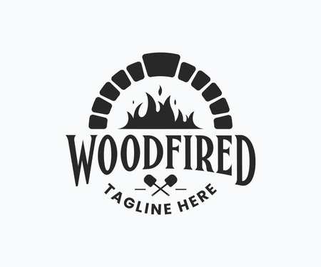 Brick oven pizza logo Templateのイラスト素材