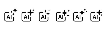 Generate AI icon. Artificial intelligence sign. Vector ai generated icon. Artificial intelligence stars icon set.のイラスト素材