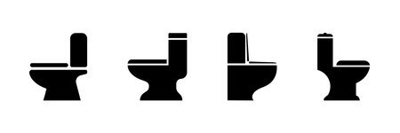 Toilet bowl icon. Toilet seat icon. Bidet toilet icon. WC restroom sign. Bathroom symbol. Restroom iconのイラスト素材