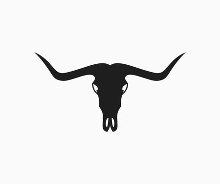 Cow And Ox skull icon. Bull skull icon vector on a white background.のイラスト素材