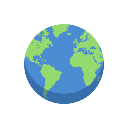 Earth globe icon vector illustration. Planet Earth icon. Globe, earth flat style vector illustrationのイラスト素材