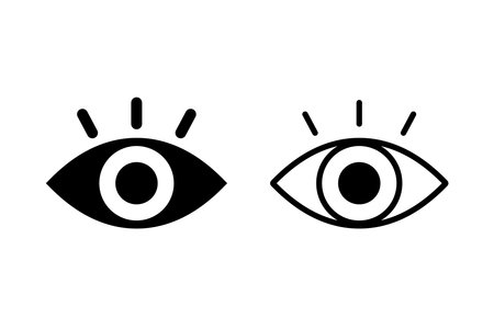 Eye icon. Visible icon collection. Visibility eye icons. Vision icon vector illustrationのイラスト素材